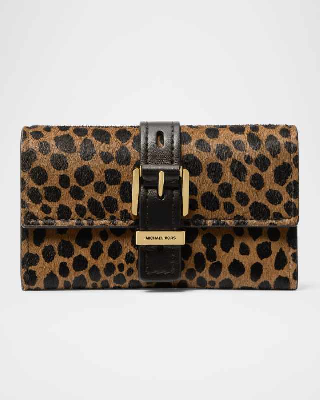 Nolita Medium Trifold Cheetah Calf Hair Wallet